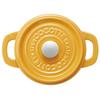 Skater Cocotte Pot, Induction Compatible, Double-Handled, Oven Cooking Pot, Iron, Enameled, Pumpkin Yellow, 16cm, INCT16N-A