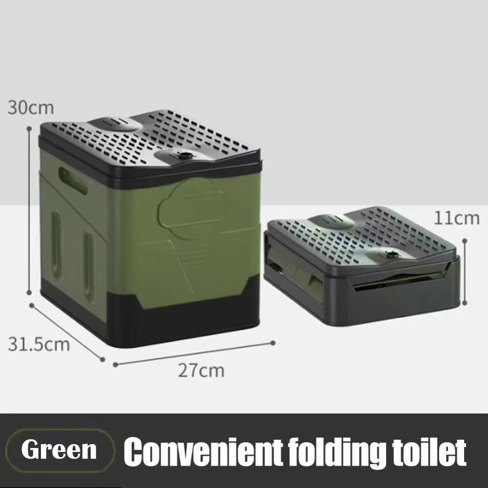 

for Adults & Kids Folding Toilet Tour Emergency Mobile Toilet Car Trash Can Self-driving Green