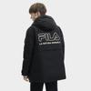 FILA Logo Printed Hooded Casual Mid-Length Down Jacket Men Outerwear F11M349904F-BK
