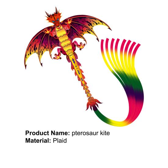 Kite Dragon Fly Multicolor Easy To Fly Laser Engraving Pterosaurs Kite for Kids