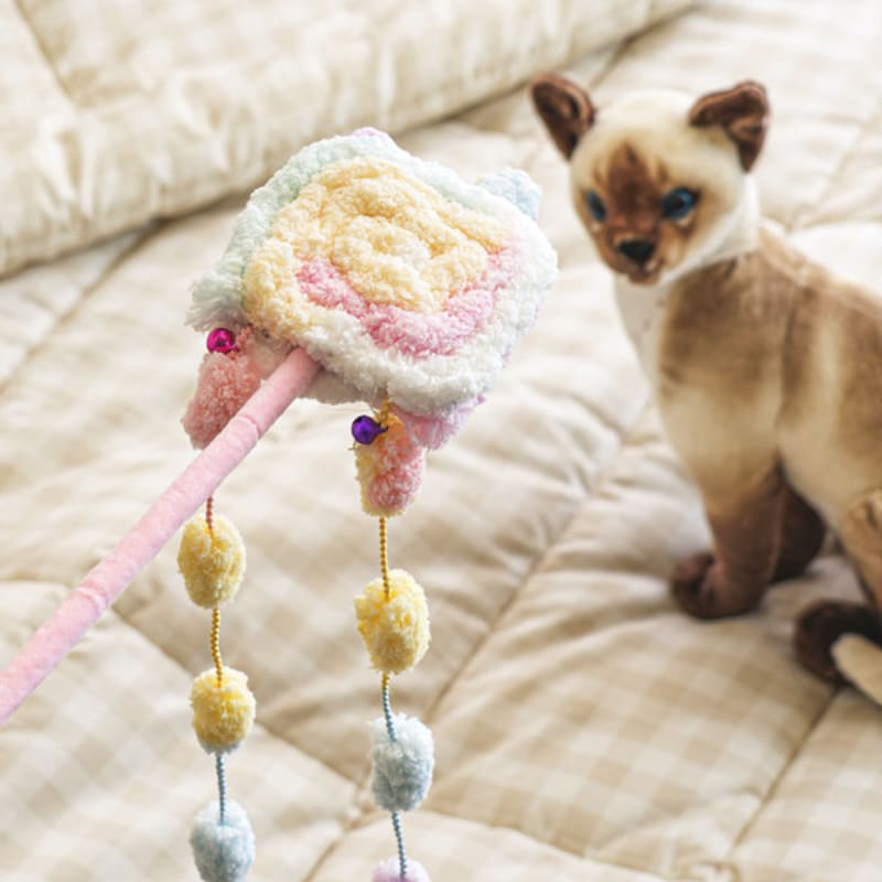 [Animal de companie] Undiță de pescuit pentru pisică Chubby Candy roz