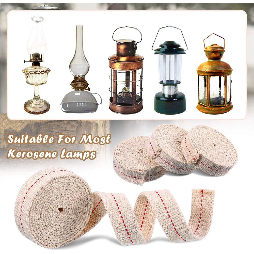 1.1cm/1.3cm/1.5cm/2cm Width 1Meter Long White Flat Cotton Kerosene Lamp Wick with Stitch Braided For Oil Lamps Candle Burner