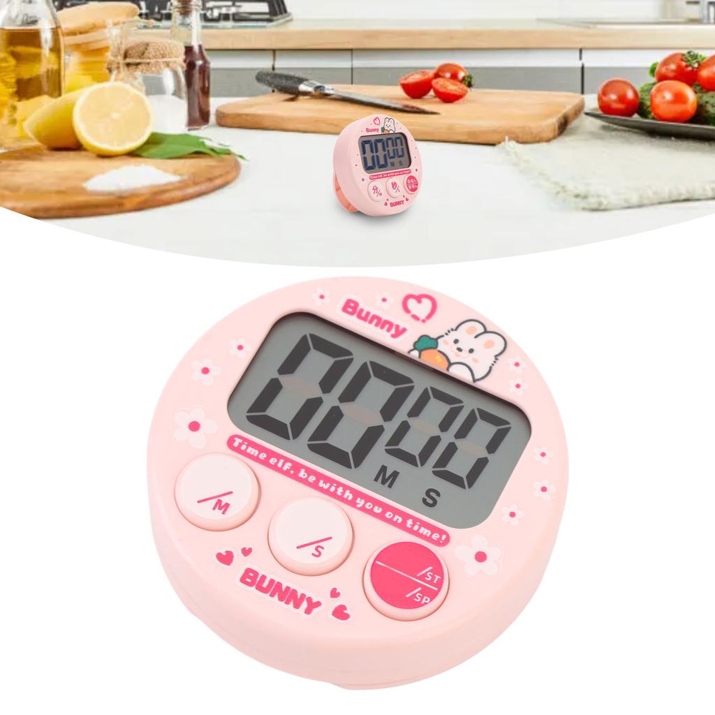 Minuteur de cuisine numérique écran LCD compact dessin animé électronique magnétique pour enfants