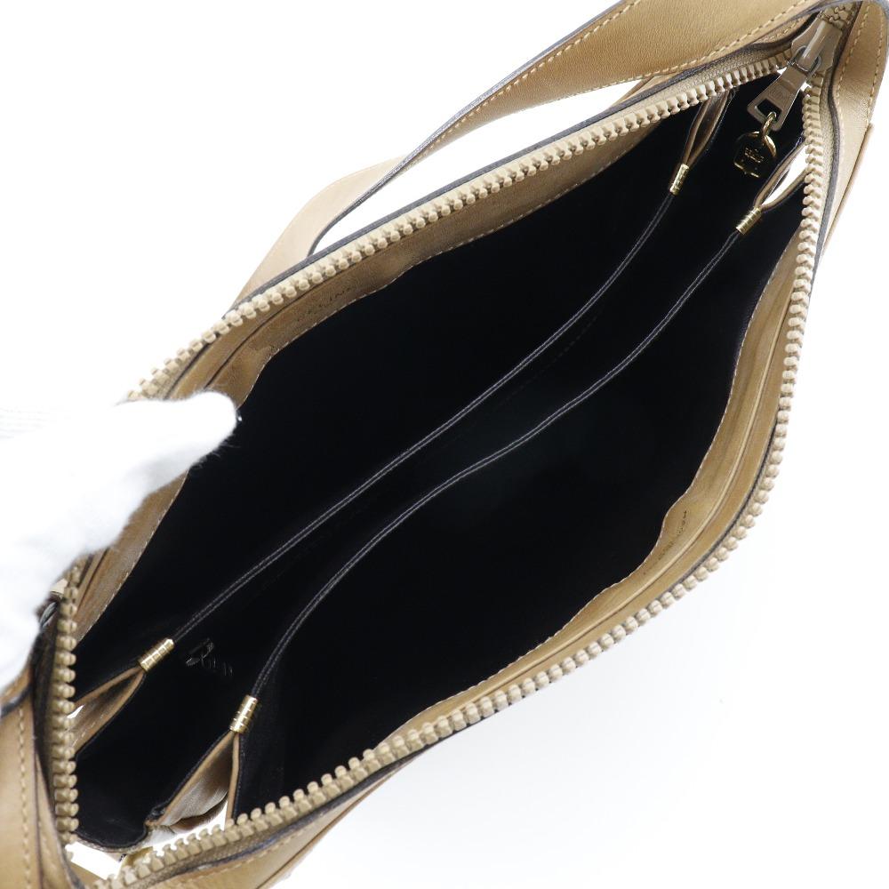 CELINE Macadam Shoulder Bag beige PVC Women Used