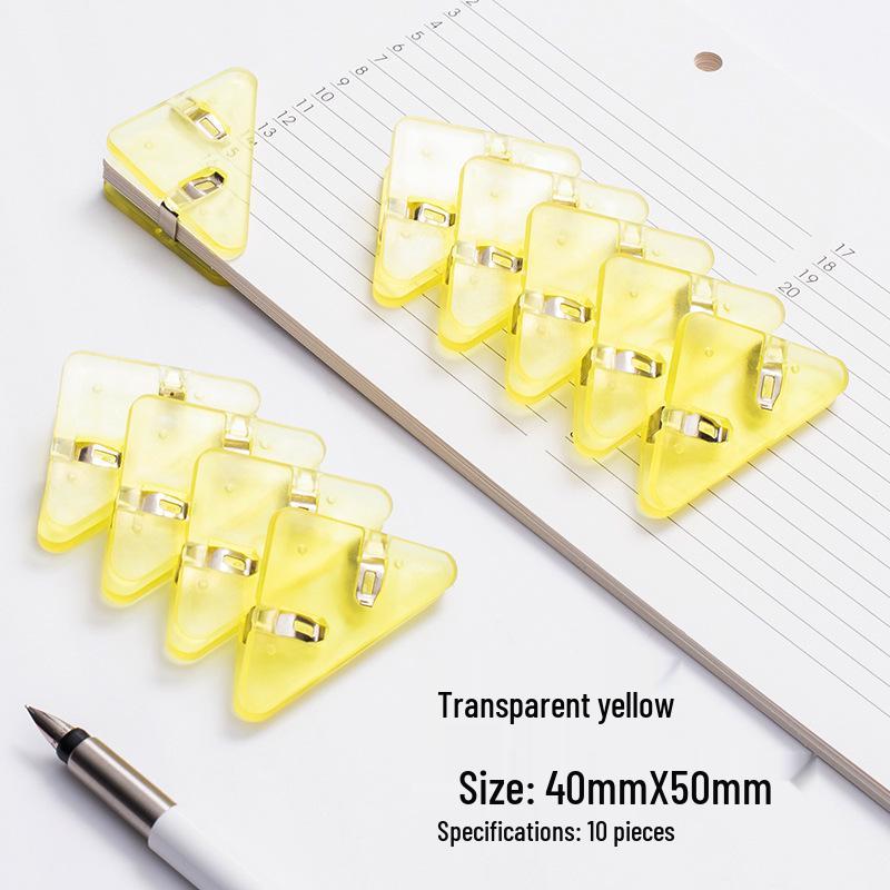 Transparent Triangle Corner Paper Clip - Office & Student Organizer
