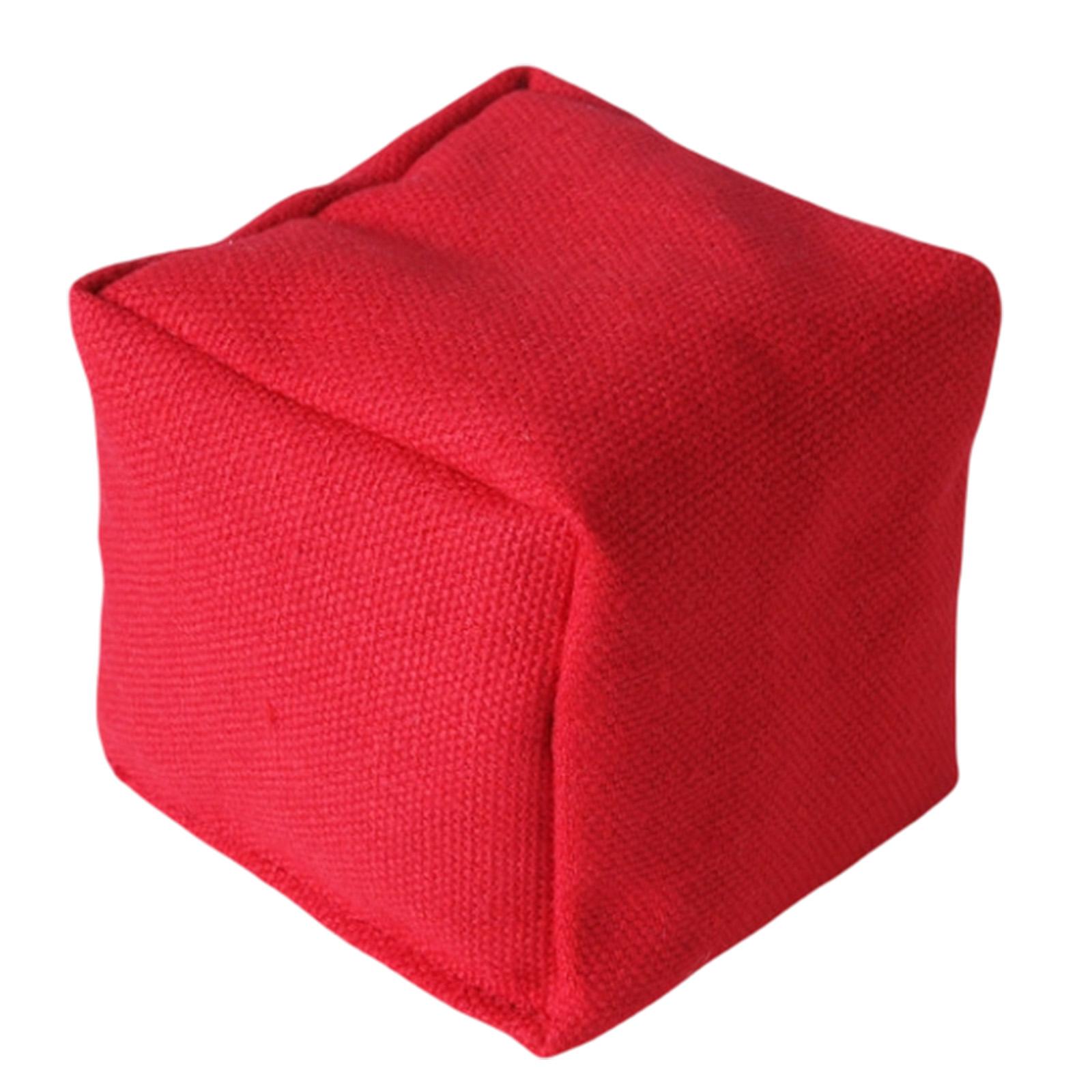 

Square Canvas Bean Bag for Kids Indoor Outdoor Toss Game Soft Durable Fabric Cube Shape Educational Toy S красный