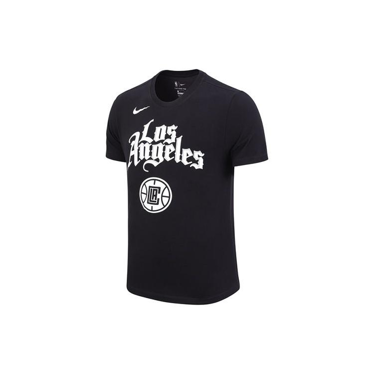 Nike Los Angeles Clippers Basketball Sports Printing Short Sleeve Black Men s CT9824-010 S