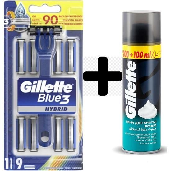 

Гибридная бритва Gillette Blue3 + 9 запасных лезвий + пена для бритья Gillette 300 мл