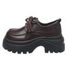European soft leather big head loafers women's 2025 new casual height-increasing small leather shoes thick sole small light single shoes