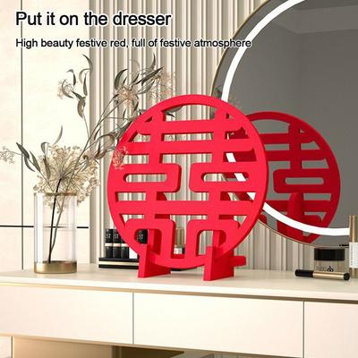 3D Room Decor Wedding Ornament Wall Stickers Chinese Wedding Decoration Sticker Xi Word