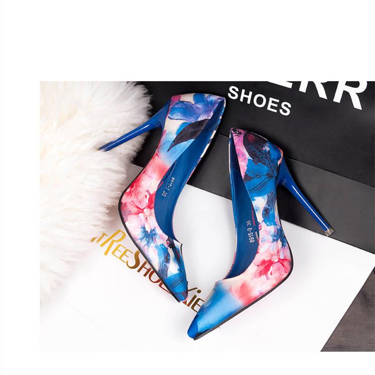 floral pointed heels