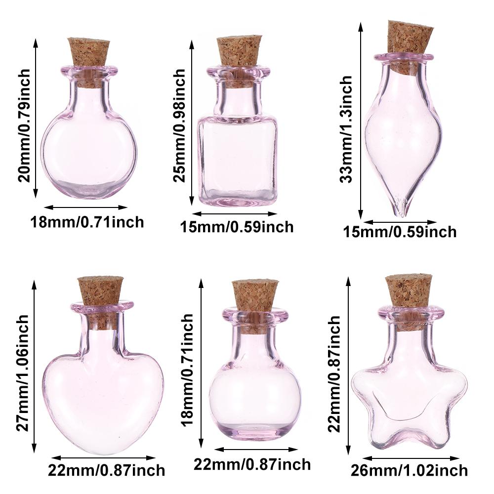 5pcs Mini Glass Cork Bottles Empty Sample Jars Wishing Bottle Wedding Home Decoration DIY Pendants Cork Stopper Storage Vial