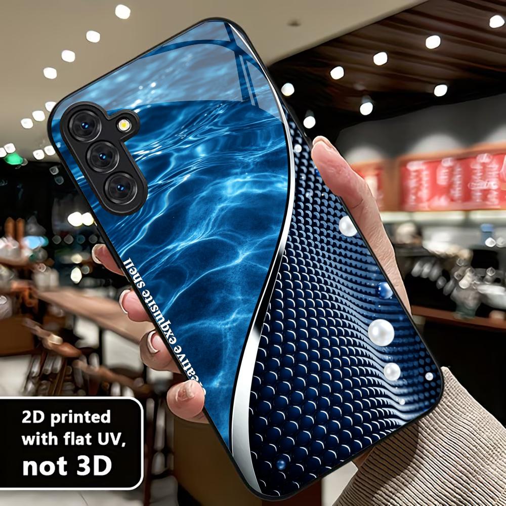 Sleek Blue Ocean Pearl s26 ultra case s25 ultra case phone case glass for Samsung Galaxy S26 S25 S24 S23 S22 FE Ultra Plus