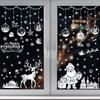2025 Christmas Reindeer Window Stickers: White Hanging Ornaments & Electrostatic Decorations for Shop Windows.
