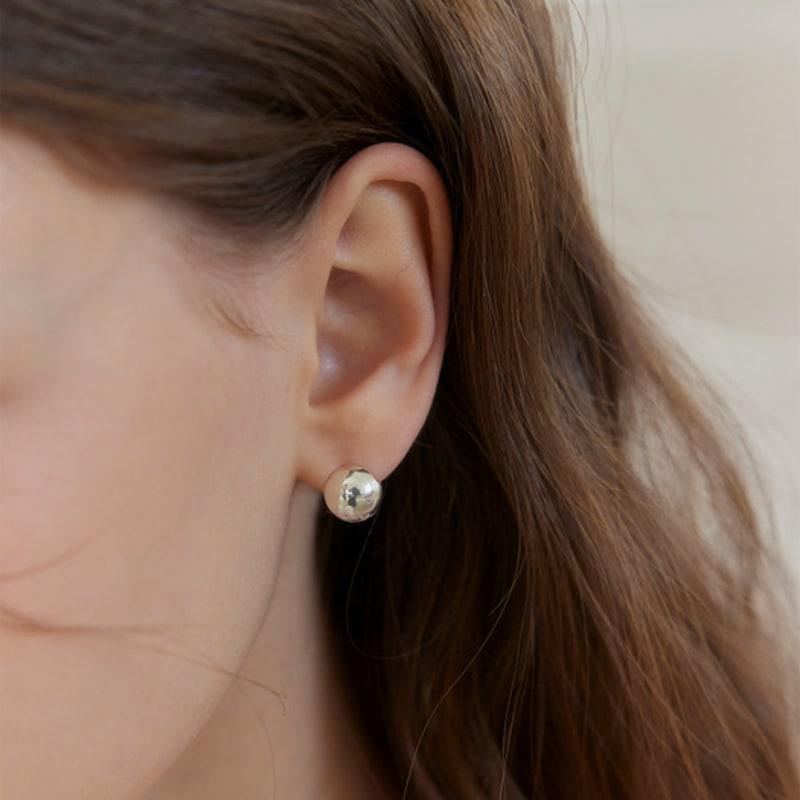 Murmur [925silver]Chic Round Ball Hoop Earring