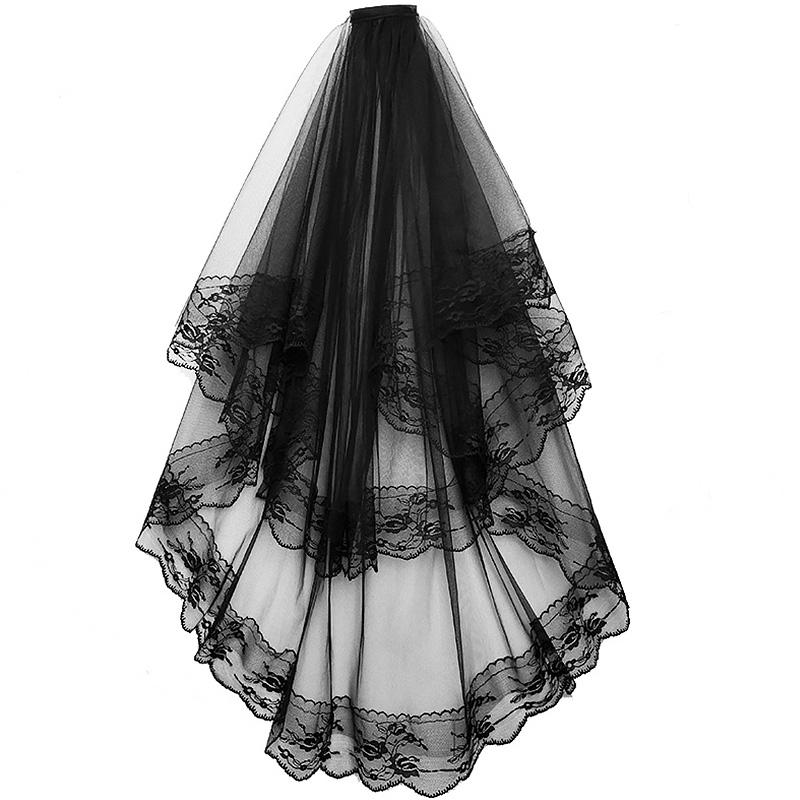 1PC Wedding Veil Lace Edge Long Luxurious Bridal Veil White Ivory Veil with Comb with Comb Cathedral Bride Accessories