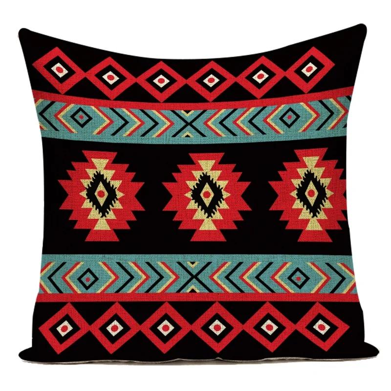 Geometry Cushion Cover Polyester Square Home Decor Pillow Cover Chair Car Ethnic Style Bohemian Throw Pillow Case