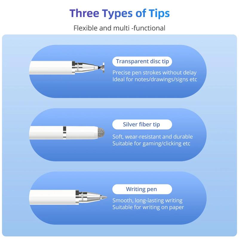 3 in 1 Universal Stylus Pen Pencil for iPad Samsung Huawei No Charging Phone Tablet Pen Screen Touch Pencil
