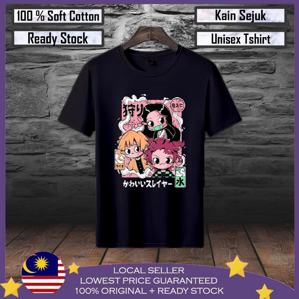 Premium Demon Slayer Baju Viral Lelaki Men T shirt 100% Cotton Baju Tshirt Lelaki Baju Perempuan