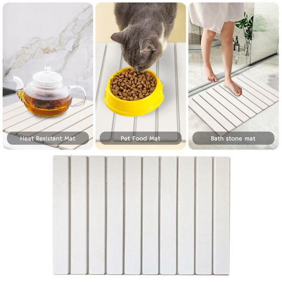 Large Dish Drying Mat Foldable Water-absorbing Diatomaceous Earth Mat Quick Dry Pad for Kitchen Counter