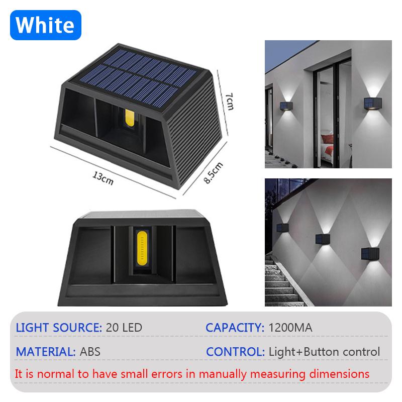 LED solar wall lamp waterproof wall lamp ABS 5W IP65 Adjustable  for up and down lighting porch and courtyard Decoration LIGHTS