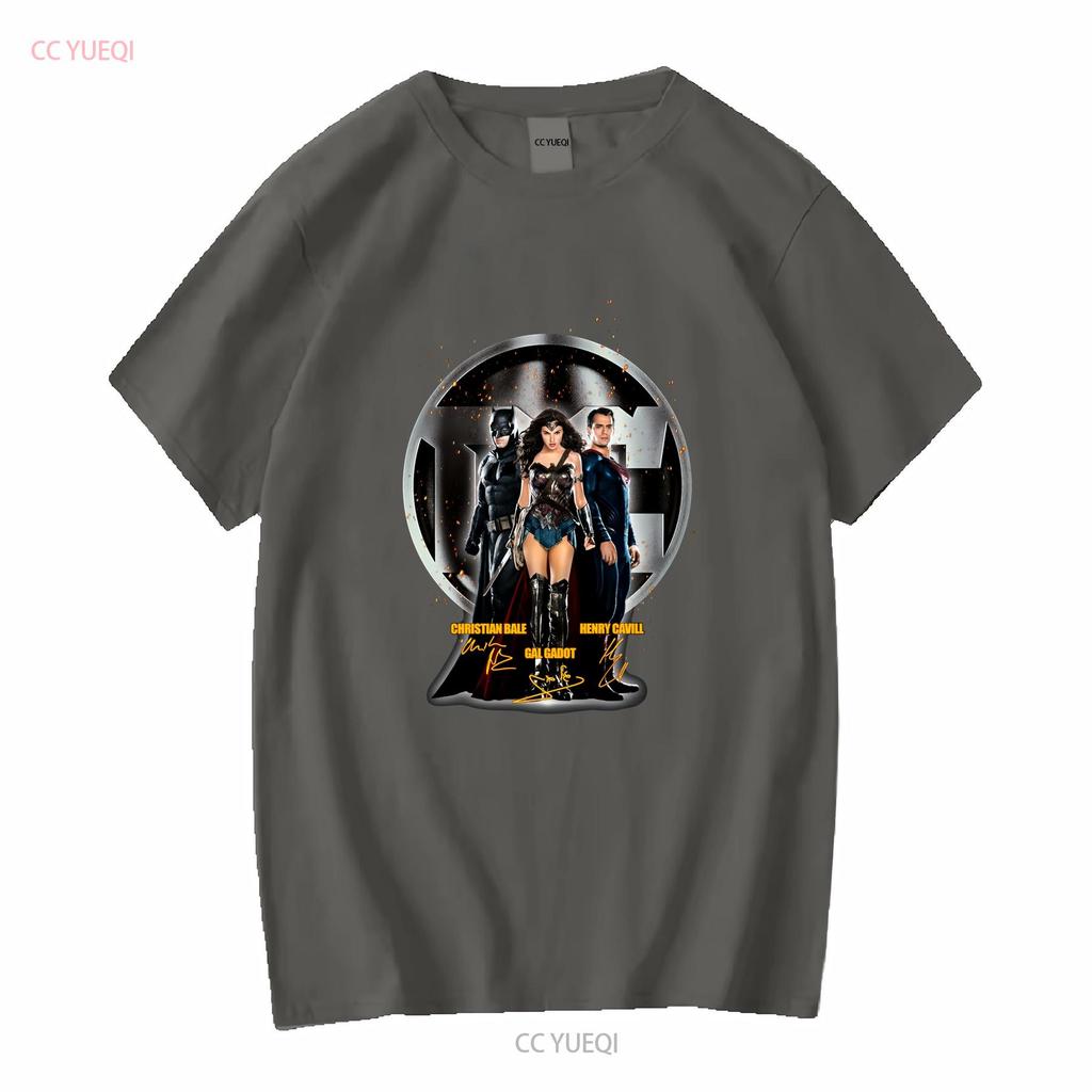 Gal Gadot Henry Cavill Christian Bale Unterschrift T-Shirt lange oder kurze Ärmel vintage gewaschen Grafik Unisex Freizeit