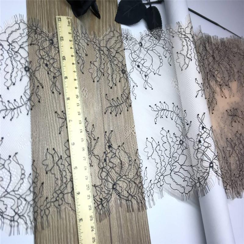 3m x 23.5cm French Chantilly Lace, Non-stretch Eyelash Mesh Lace Trim for Bra, Underwear, Lingerie, Dress, Garment, Sewing & Crafting