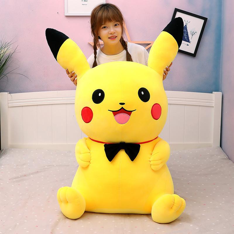 Creative New Large Bow Tie Pikachu Doll Plush Toy Sleeping Pillow Pokemon Girl Doll