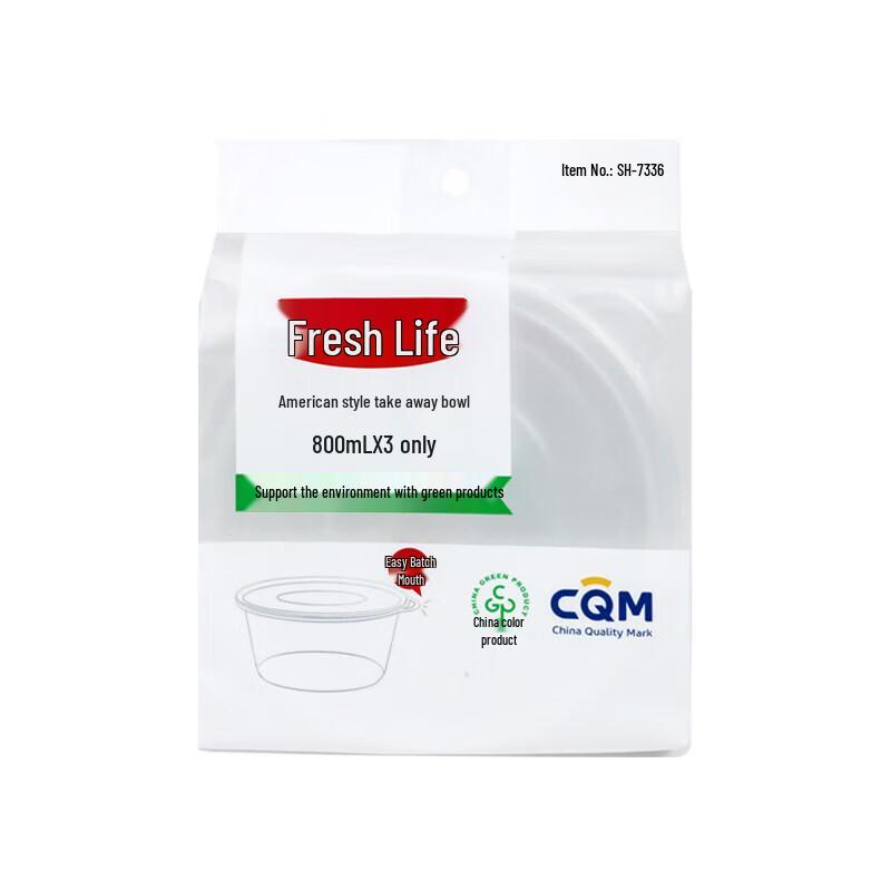 Fresh Life Plastic Food Storage & Takeout Bowls with Lids