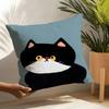 2 Funny And Silly Cat Pattern Pillow Case Home Living Room Decoration Linen Pillowcover Pillow Cases Cushion Cover
