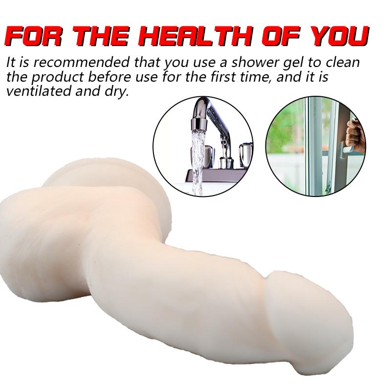 Superweicher Dildo mit Saugnapf, weibliches Masturbationsspielzeug, Penis-Hautgefühl, realistischer Schwanz, weiches Material für Oralsex, weiblich