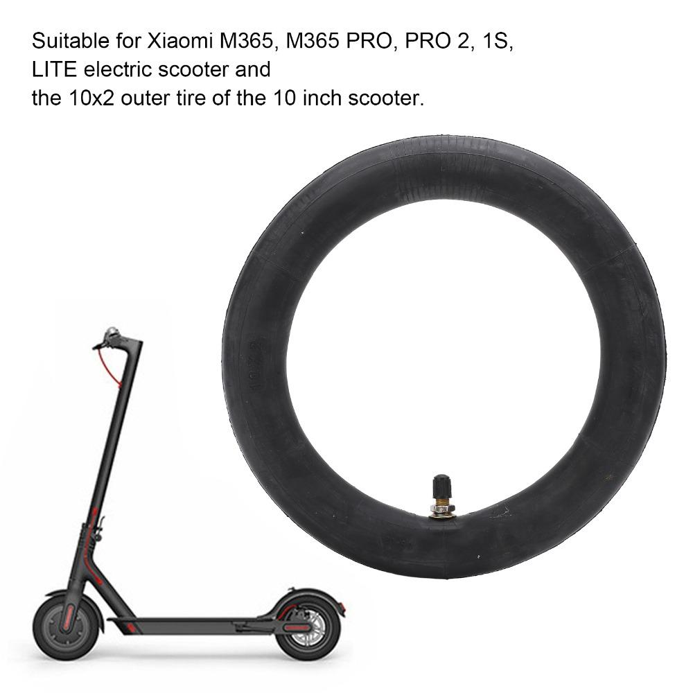 2 Pcs 10×2 Inner Tubes Rubber Black Scooter Inner Tube Straight Valve Tyre Inner Tube for Xiaomi M365, M365 Pro, 1S