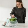 Salad Spinner with Clear Serving Bowl Lettuce Dryer Spinner Fruit and Veg Wash Drainer 25cm for Salad Preparation