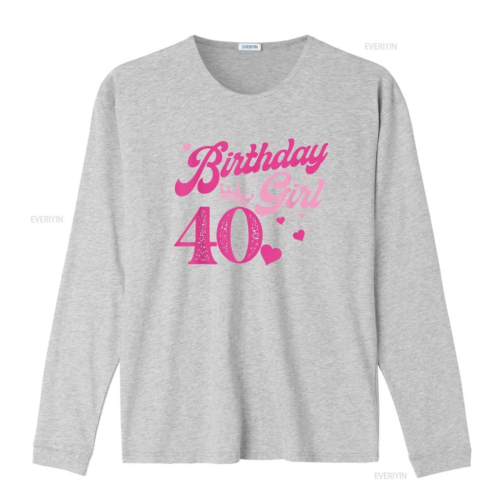 40th Birthday Girl Crown 40 Years Old Bday T Shirt vintage Washed Stretched Stylish Breathable Top For Everyday Wear homme