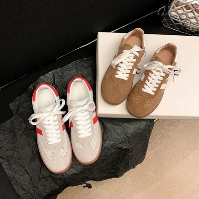 Nowe buty damskie ze skóry bydlęcej, siateczkowe, letnie, oddychające i lekkie, sportowe i rekreacyjne, sznurowane