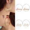 Punk Gift Gold Hip-hop Jewelry Round Hoop Earrings Hyperbole Femme Baby Letter Large Circle