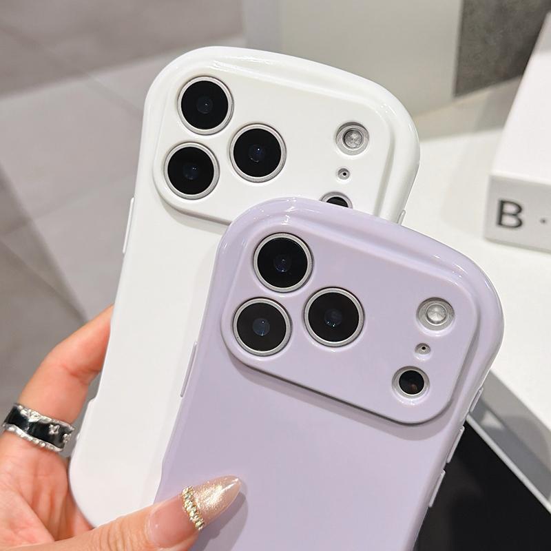 Trendy Candy Color Glossy Phone Case for For Iphone 17 Pro Max 16 1 14 13 12 11 Soft TPU Shockproof Cover Solid Pastel Color Hoesje