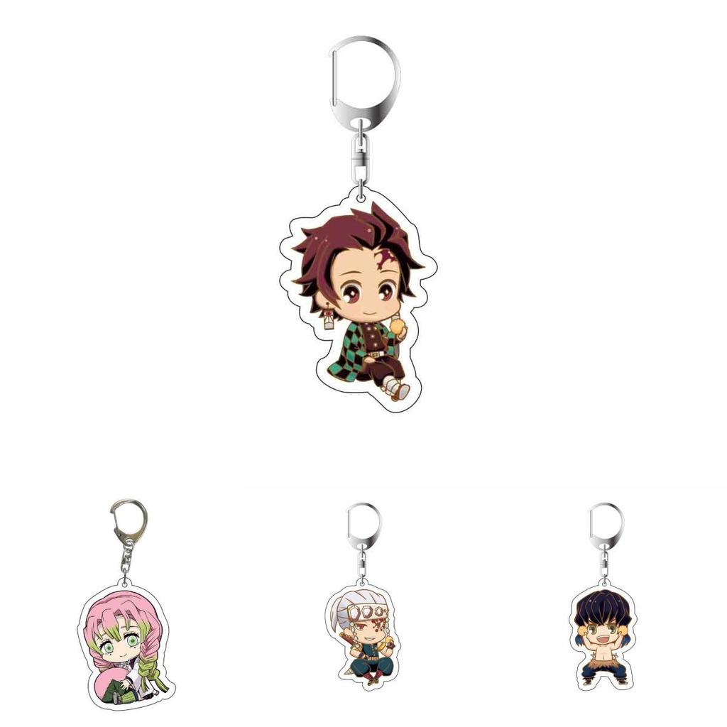 Unisex Demon Slayer Anime Cartoon Character Acrylic Keychain Bag Pendant Accessories Handmade Quality