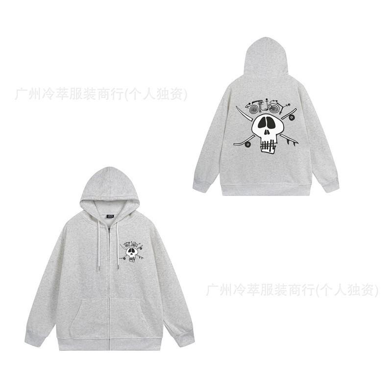 Unisex Mikina s kapucí na zip s fleecovou podšívkou a potiskem písmen Volný střih Bavlna Dlouhý rukáv Pánská Dámská