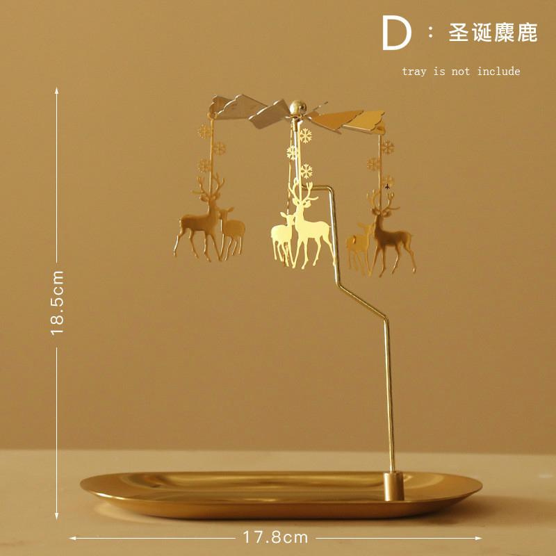 Roterende Lysestakebrett Duftlys Romantisk Gåhestlampe Julepynt Kreativ Sving Bursdag Bryllupsgave