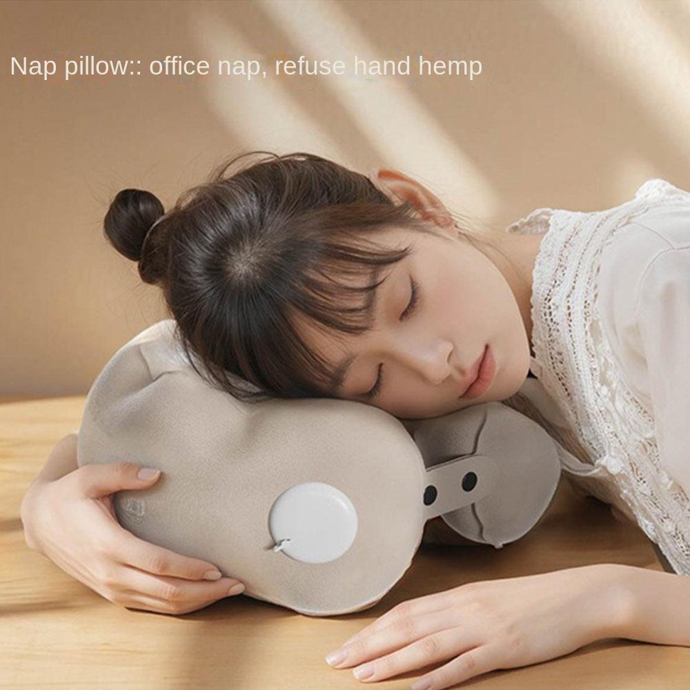 Lightweight U-shaped  Pillow Comfort Neck Support Cushion Inflatable  Travel  Pillow  Airplane