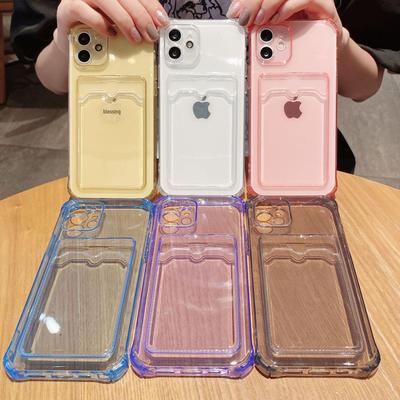 Custodia Cellulare Trasparente in TPU con Porta Carte per Apple 11/14/15/16Pro/Xs