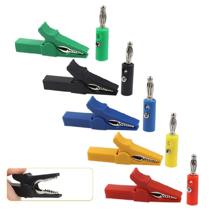 Alligators Clip Banana Plug Test Probes Leads Cable Probes Connectors 4mm Banana Plug Cable Clip Insulated Electric Clip