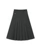 Miseki Seoul Layered Pleats Maxi Skirt Charcoal