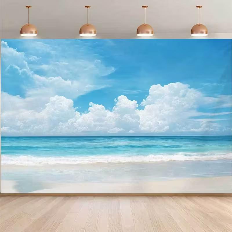 2D Bright Tropical Beach Vacation Pool Party Photography Background Cloth