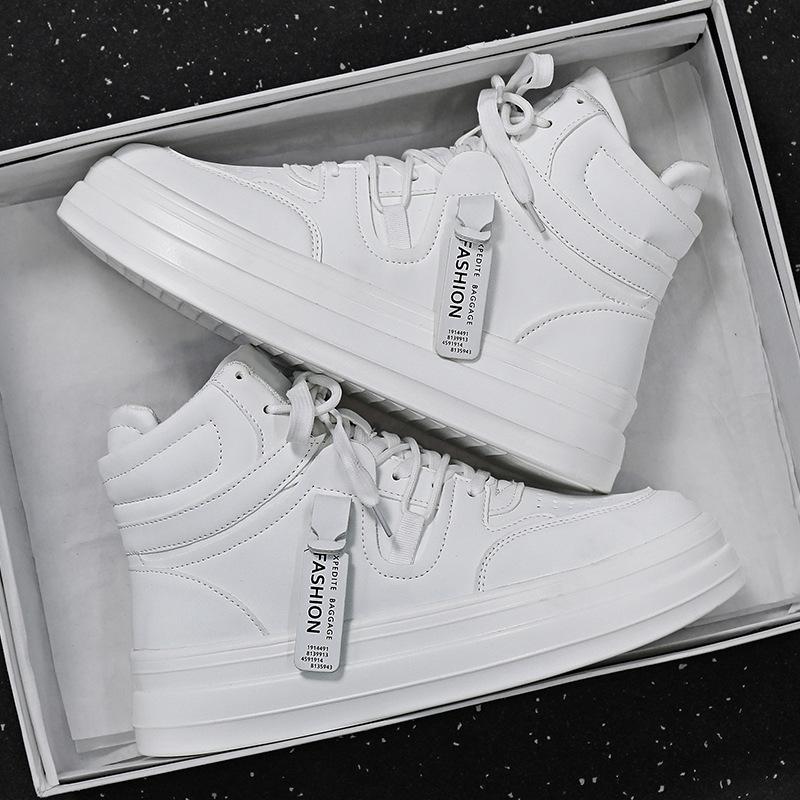 Nuovi Stivali da Uomo Primavera Versione Coreana Scarpe Casual alla Moda Scarpe da Ginnastica Alte Scarpe da Skateboard Stivali Corti Bianchi Scarpe da Ginnastica da Uomo