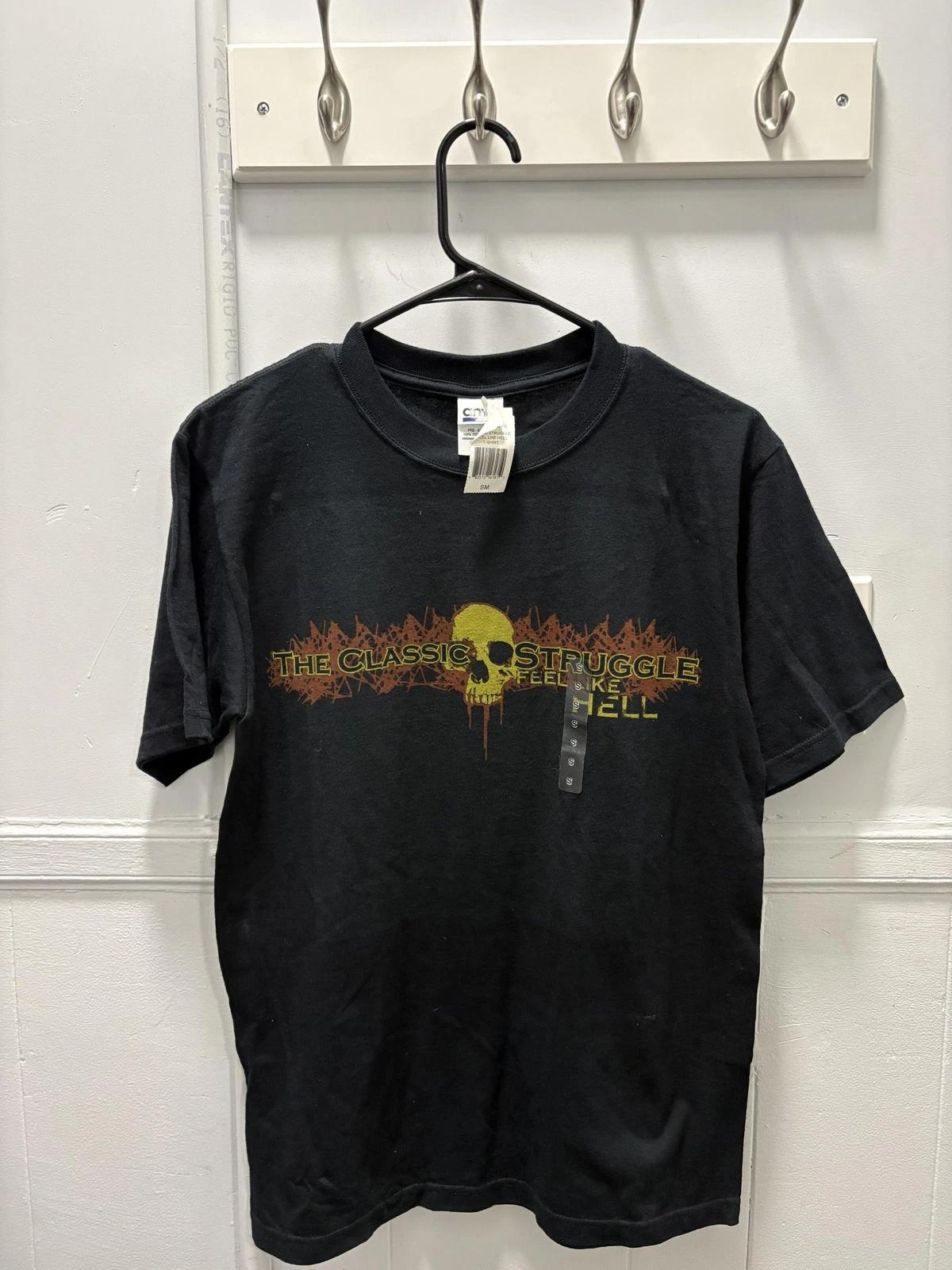

The Classic Struggle Shirt Mens Small Black Feels Like Hell Band Tee Ironclad 4XL