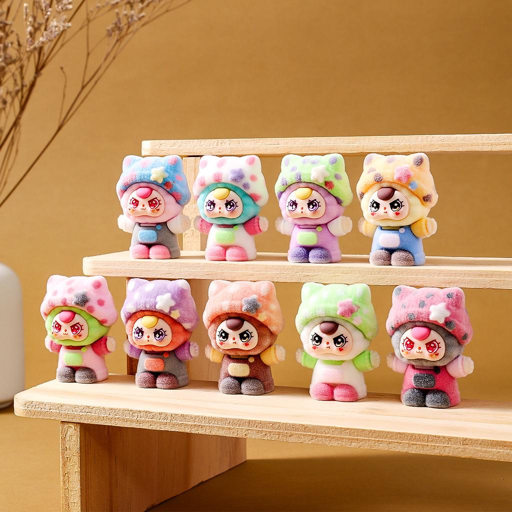 9pcs/Set Mini Baby Three Figure Toy Rabbit Figurine Desktop Decoration Model Ornaments Toys Boys Girls Christmas Gifts