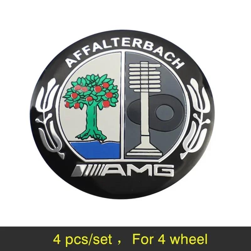 Car Sticker For Mercedes Benz 56MM 4Pcs Car Wheel Hub Center Metal Decals Sticker Accessories For Mercedes Benz AMG E S C A B Cl
