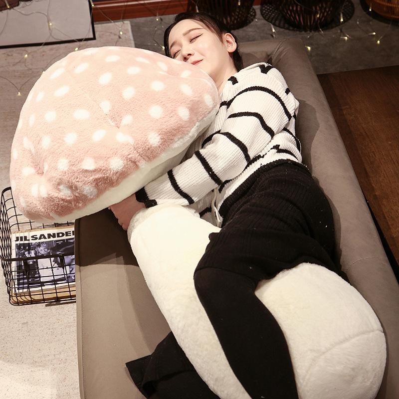 Large Simulated Mushroom Throw Pillow Plush Toy Home Decoration Pillow Cushion Girl Sleeping Soothing Rag Doll